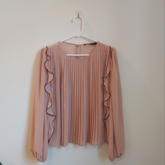 Zara Ruffled Pink Blouse - Picture 1 of 10
